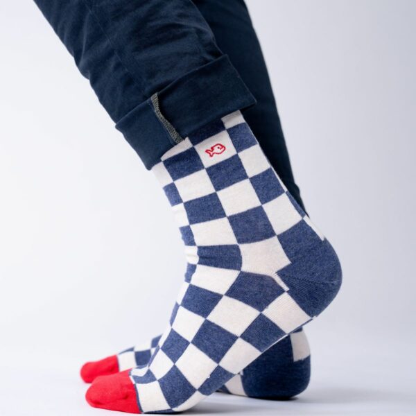 KRO02 PORTE 1 Chaussettes à carreaux en coton peigné - hommes