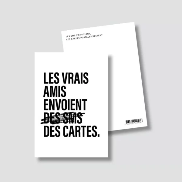 Carte postale - Les vrais amis envoient des cartes