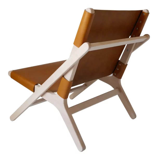 Fauteuil en cuir & bois