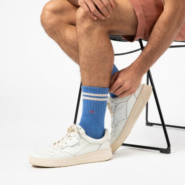 chaussettes-en-coton-peigne-retro-bleu-clair (4) Chaussettes en coton peigné rétro - hommes