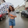 Parapluie adulte - Fleurs bleues