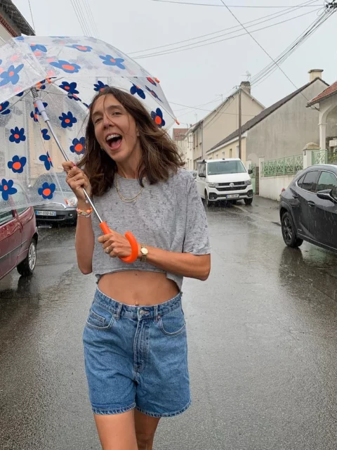 Parapluie adulte - Fleurs bleues