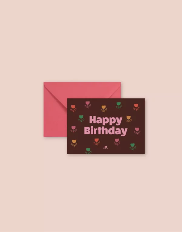Mini carte postale - Happy birthday