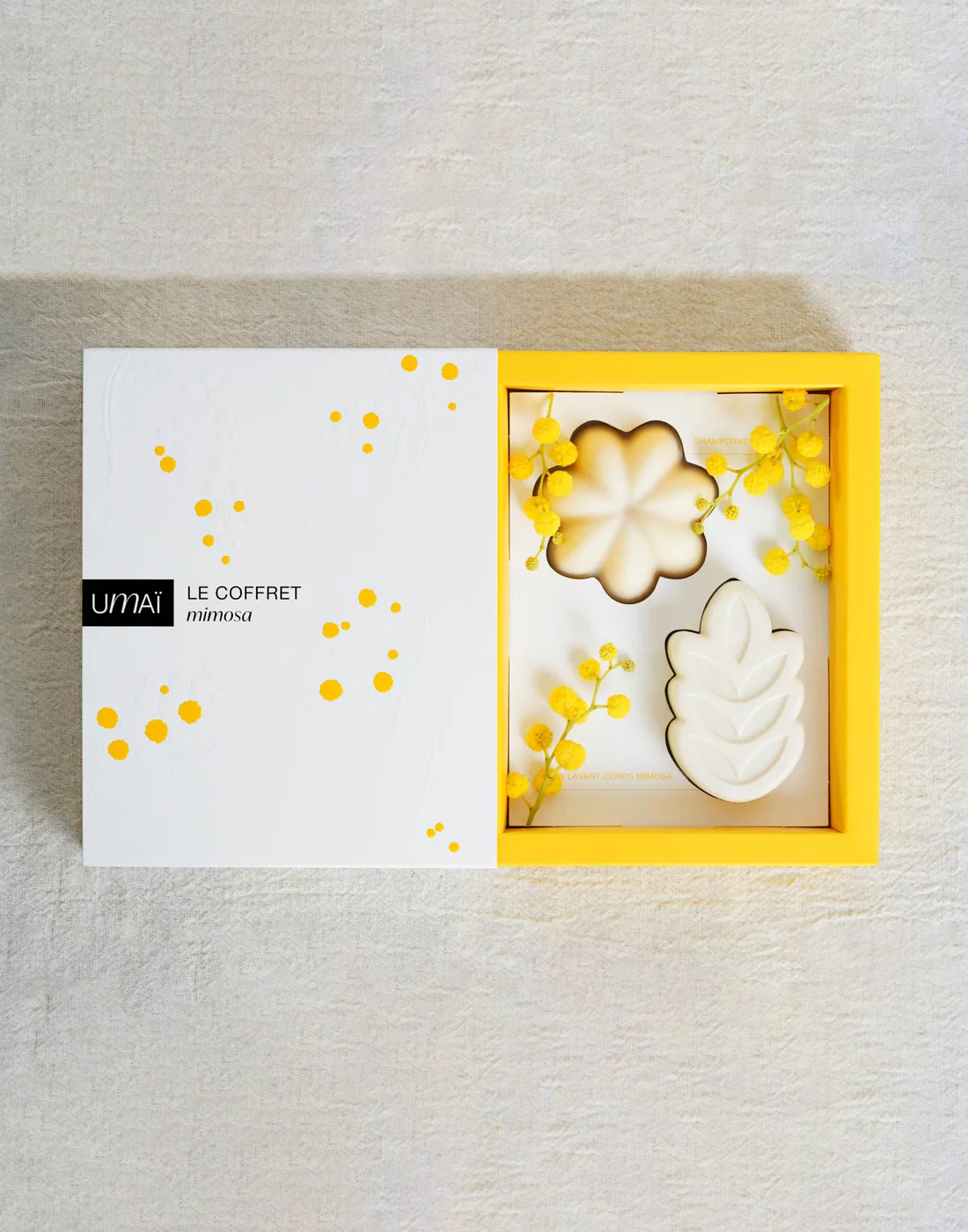 Le coffret mimosa - Shampoing et soin lavant solides