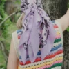 Foulard bandana lilas 100 % coton