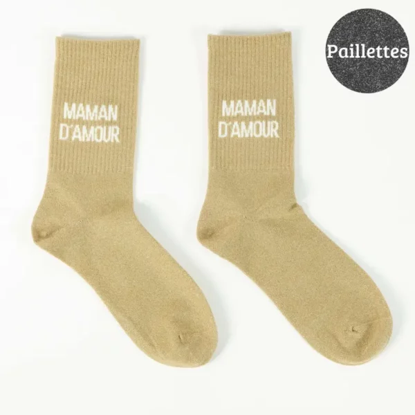 Chaussettes à paillettes - Maman d'amour