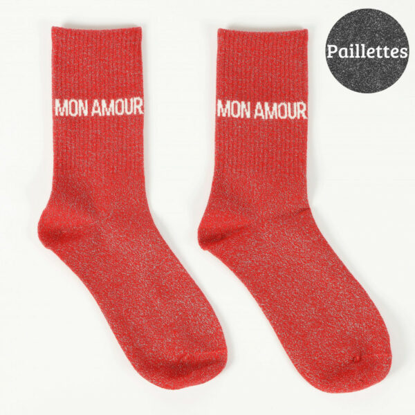 Chaussettes à paillettes - Mon amour