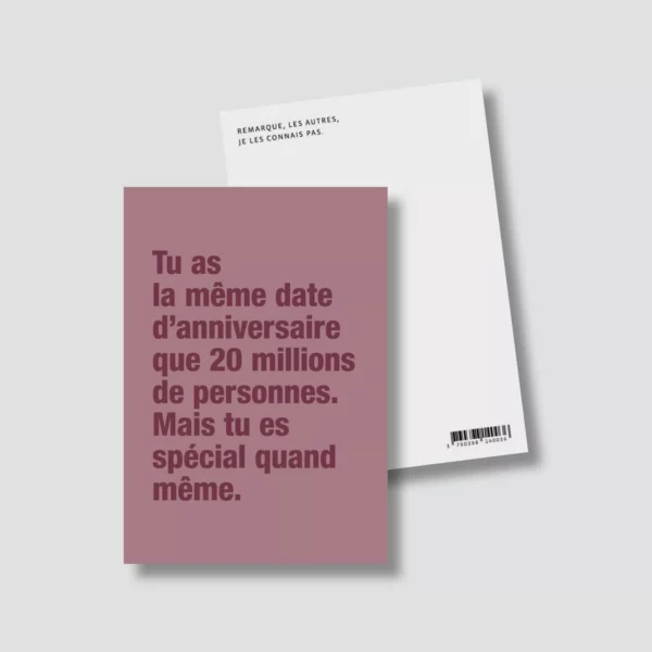 4837954-47e89022bd4184 Carte postale - Tu as la même date d'anniversaire