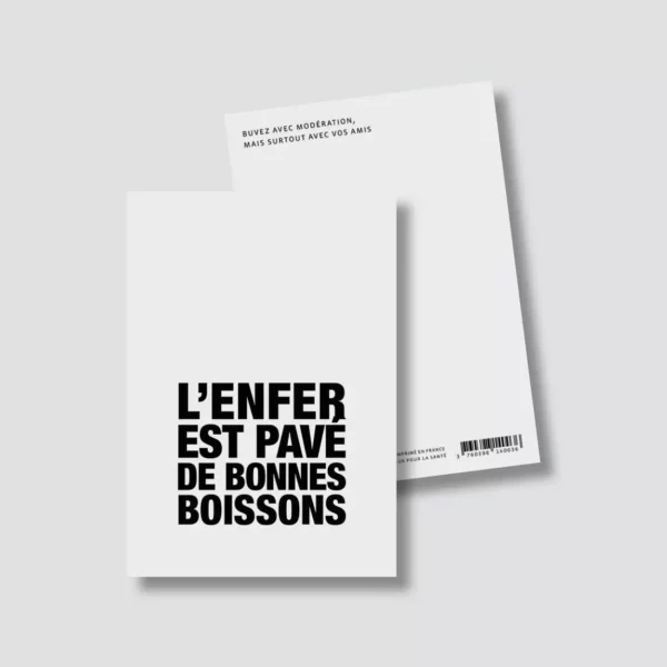 4838567-47e89022d9fd91 Carte postale - L'enfer est pavé de bonnes boissons