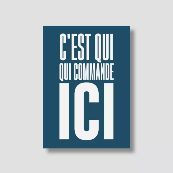 4957350-47e8bd8c07fd2b Carte postale - C'est qui qui commande ici
