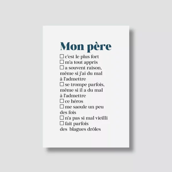4957353-47e8bd8c01f791 Carte postale - Mon père