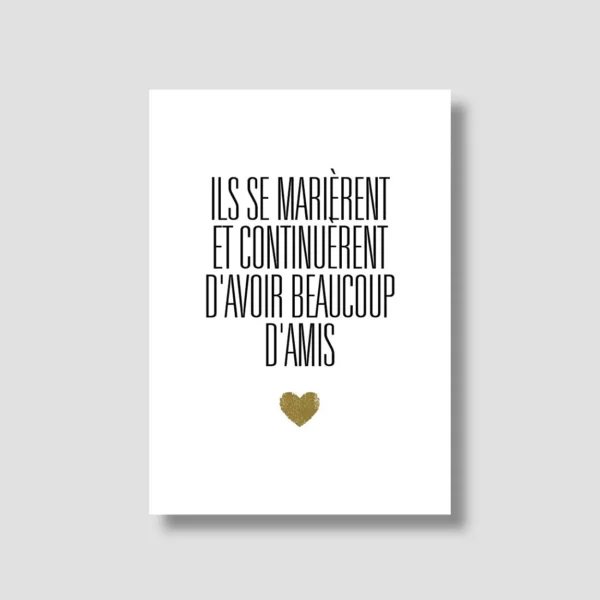 Carte de mariage - Ils se marièrent...
