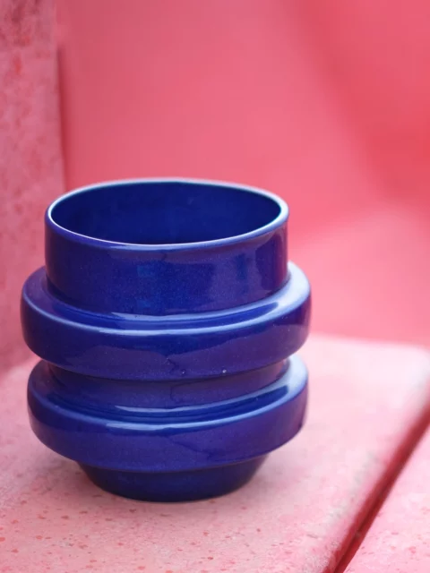 Pot de fleurs bleu en céramique - Boia