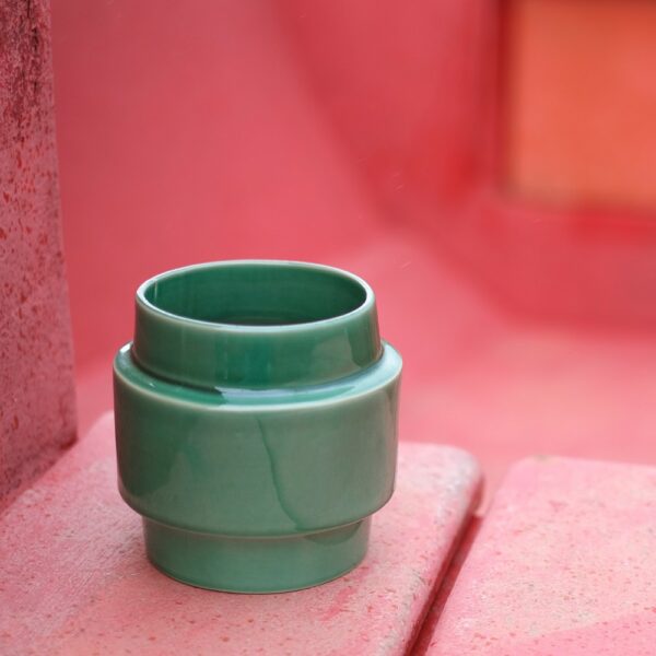 Pot de fleurs vert en céramique - Boia