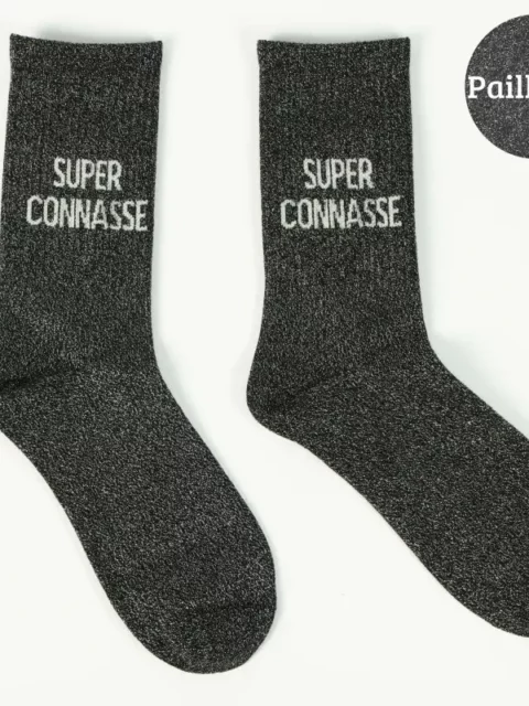 Chaussettes à paillettes - Super connasse
