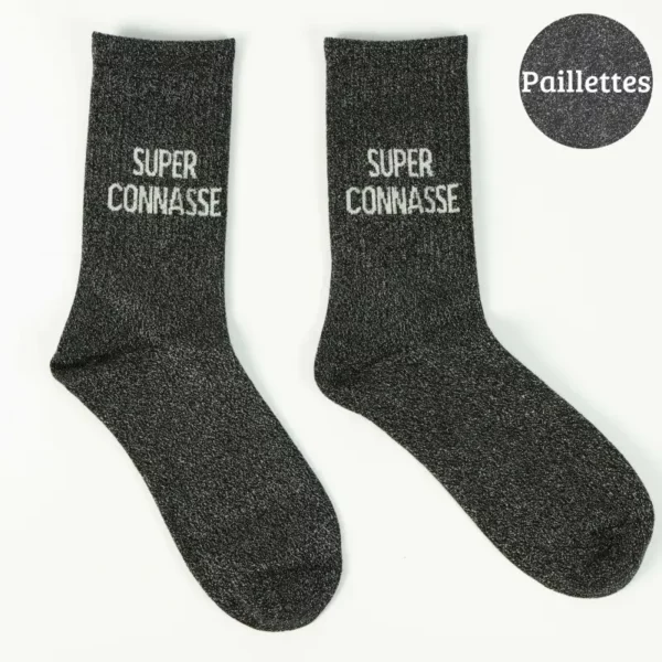 Chaussettes à paillettes - Super connasse