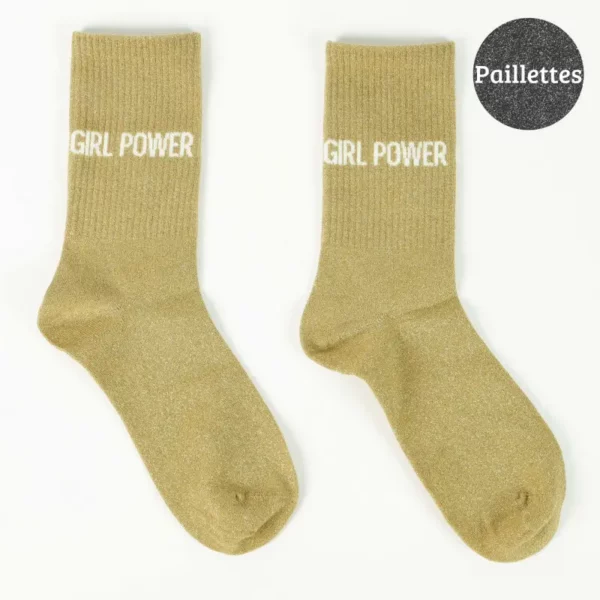 Chaussettes à paillettes - Girl power