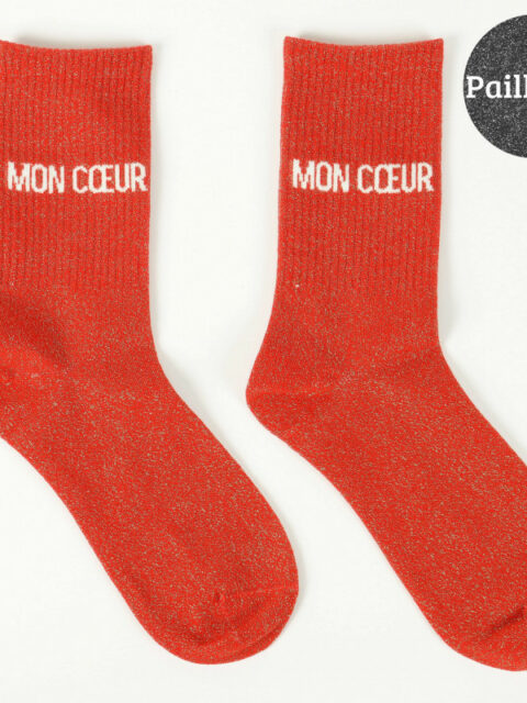 Chaussettes à paillettes - Mon coeur