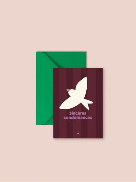 Mini carte postale - Sincères condoléances