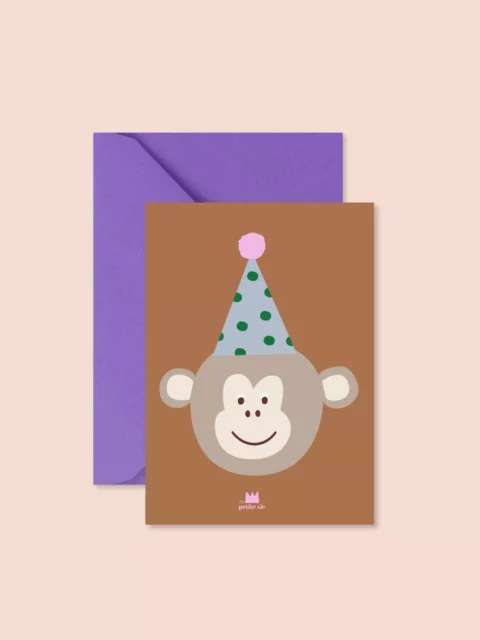 Carte postale d'anniversaire - Singe