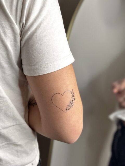 Tatouage éphémère - Lot de 5 - Coeur floral