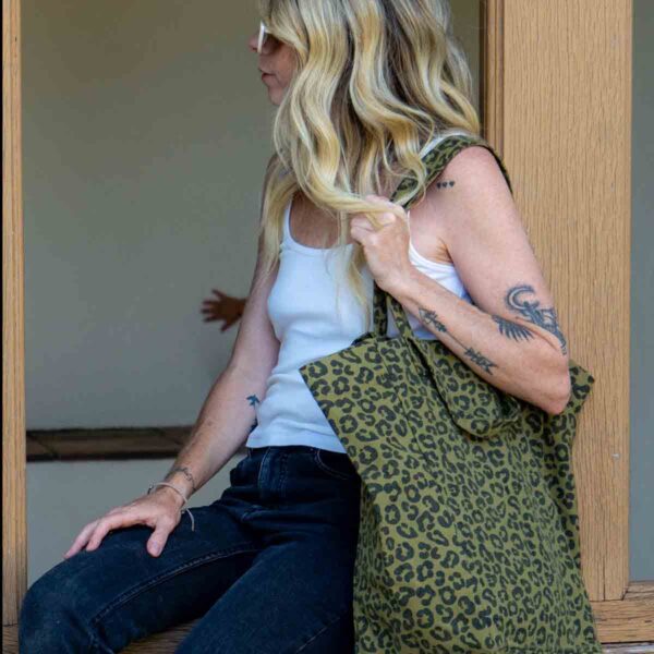 Sac cabas Elisabeth - Léopard olive