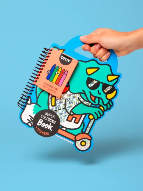 Carnet de coloriage & stickers - Dino