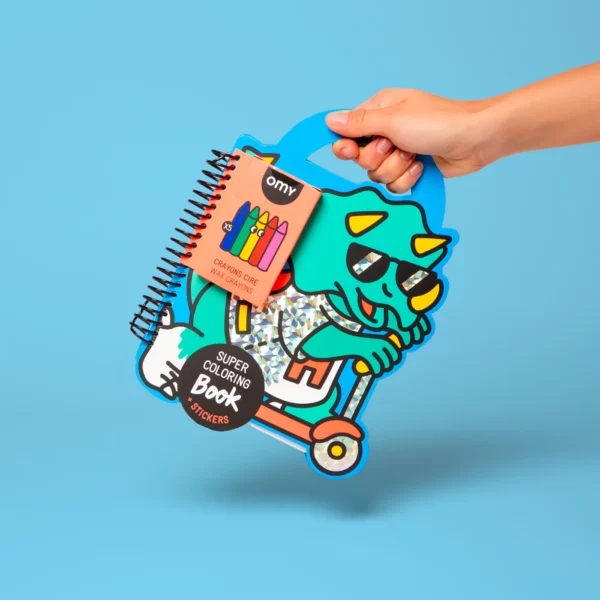 CAH12_DINO_PACK_MAIN Carnet de coloriage & stickers - Dino