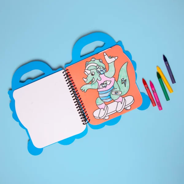 CAH12_DINO_PACK_OUVERT Carnet de coloriage & stickers - Dino