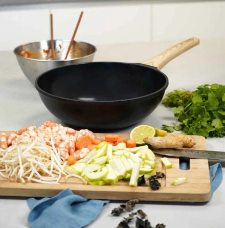 Wok - 28 cm - noir