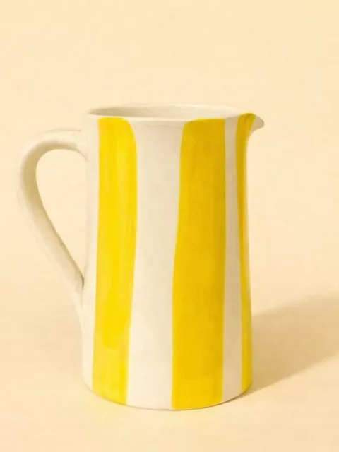 Carafe en céramique - Rayures jaunes