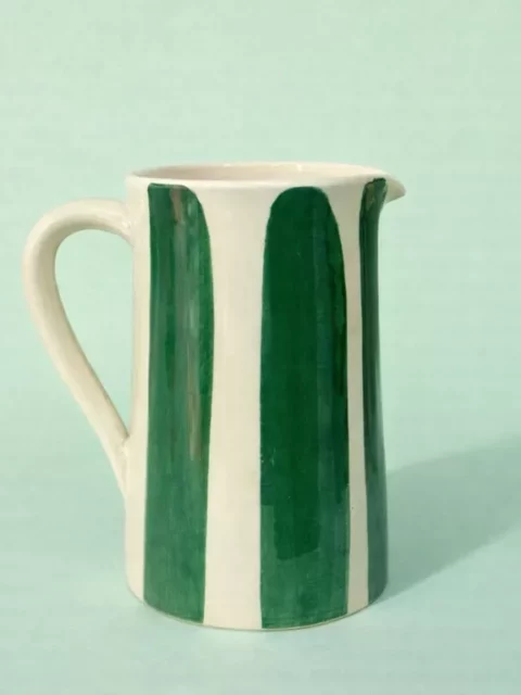 Carafe en céramique - Rayures vertes