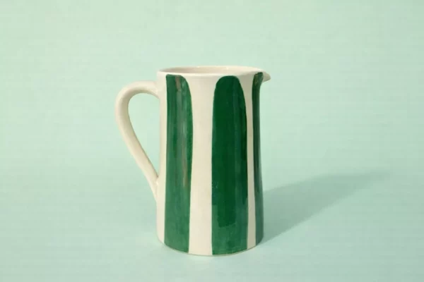 Carafe en céramique - Rayures vertes