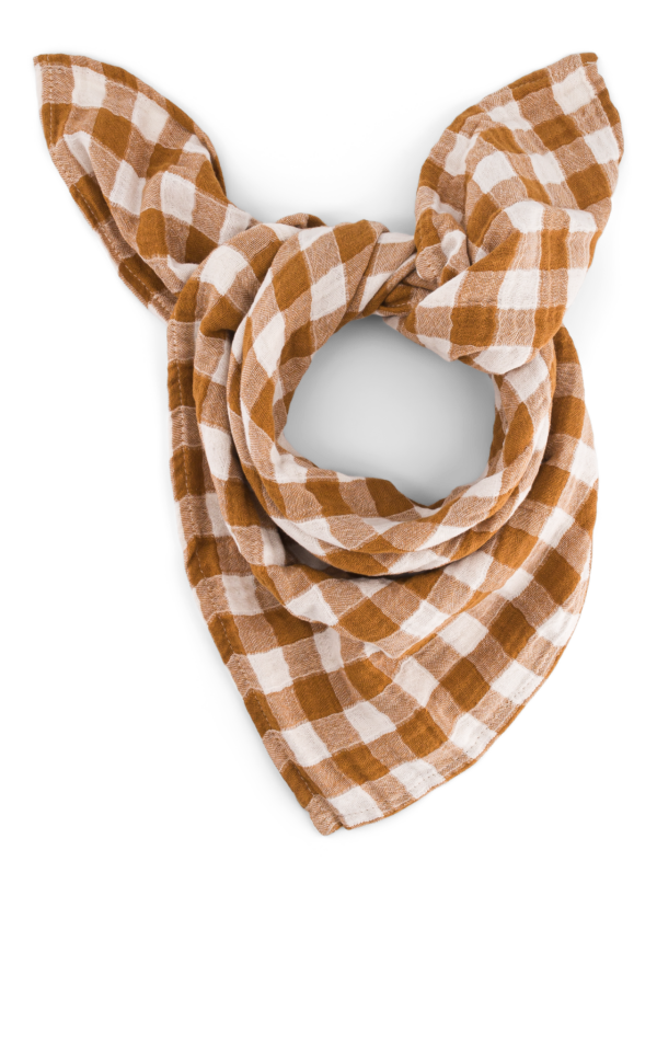 Lange 70 x 70 cm - Bianca - Vichy caramel