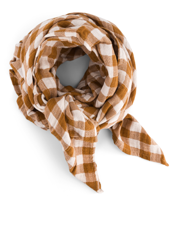 Lange 70 x 70 cm - Bianca - Vichy caramel