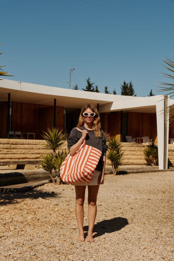 Sac cabas - Greige & tomato