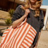 Sac cabas - Greige & tomato