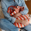 Sac cabas - Elisabeth - Greige & tomato