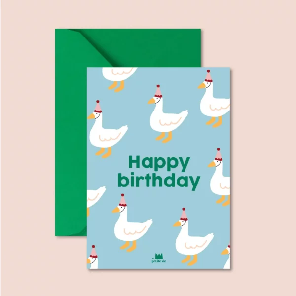 Carte - Happy birthday oies