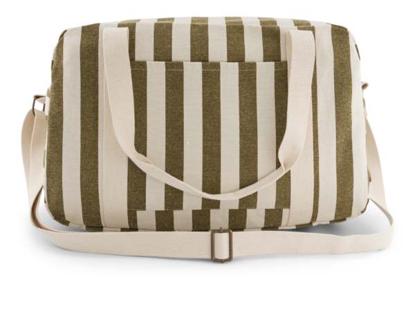 raphael stripes olive greige 1 Sac à langer ou week-end - Raphaël - Rayures olive/greige