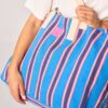 Sac cabas rayé bleu
