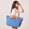 Sac cabas rayé bleu