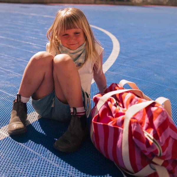 Lange 100 x 100 cm - Bianca - Vichy bleu