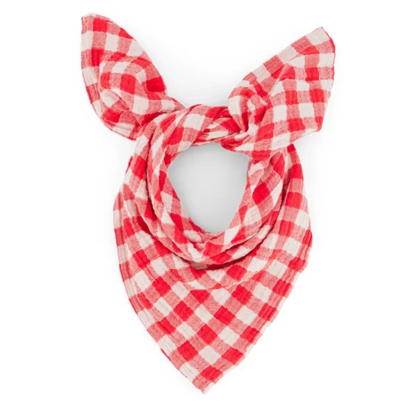 Lange 100 x 100 cm - Bianca - Vichy tomato