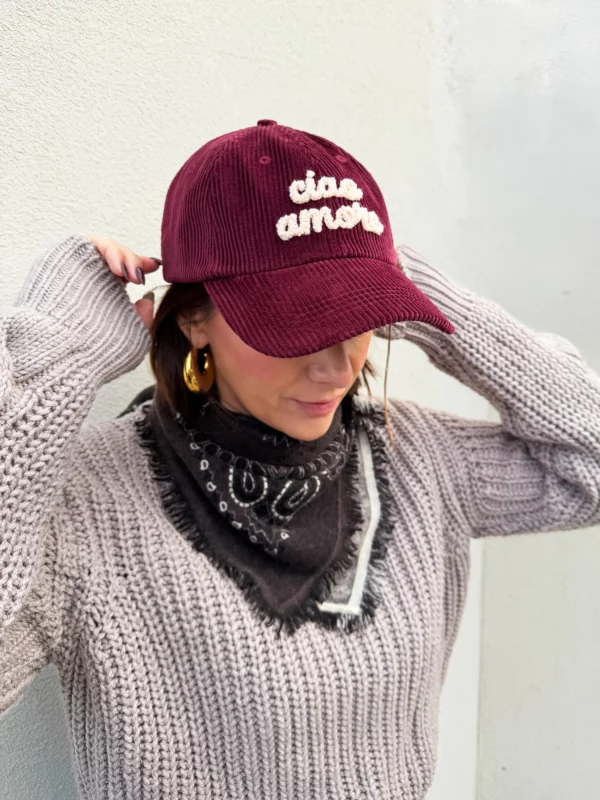 casquette-velours-bordeaux-rouge-pour-femme-ciao-amor-casquette-hiver-femme-milinane Casquette en velours - Ciao amore