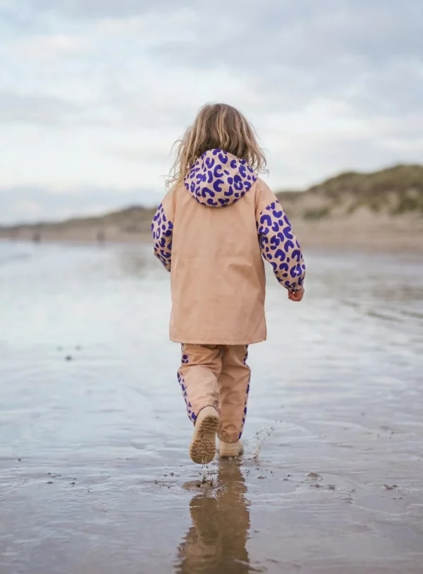 Poncho de pluie long - Léopard bleu